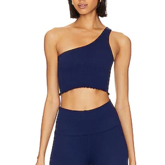 Spiritual Gangster Luna One Shoulder Crop Tank in Indigo sz XS/S - Picture 1 of 7